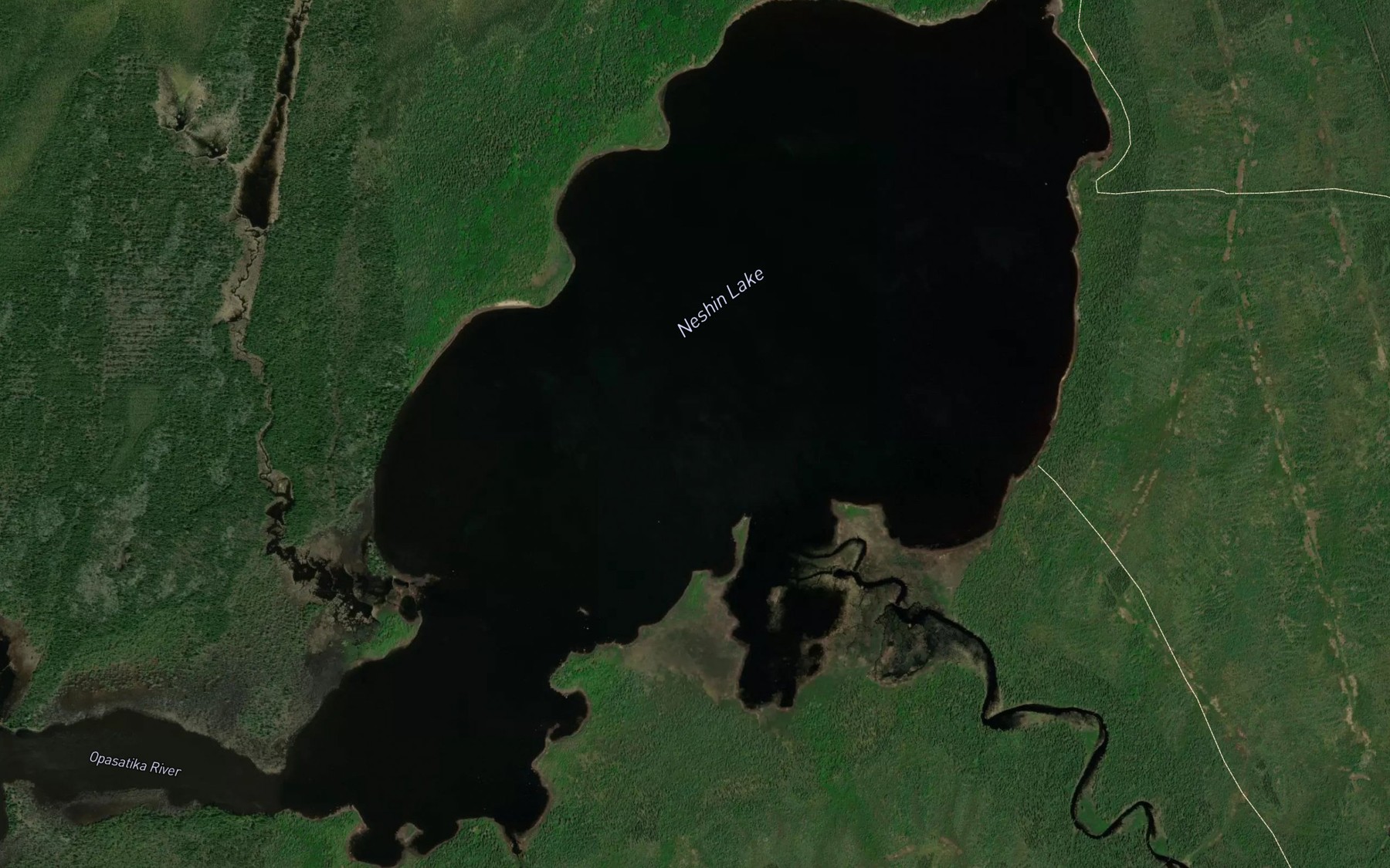 Satellite map of the Neshin Lake