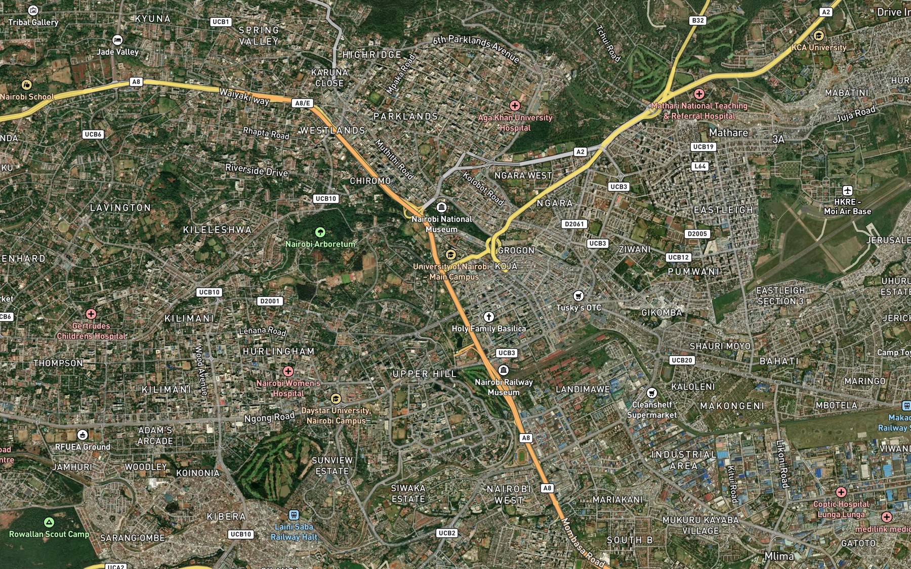 Satellite map of the Kirichwa Kubwa