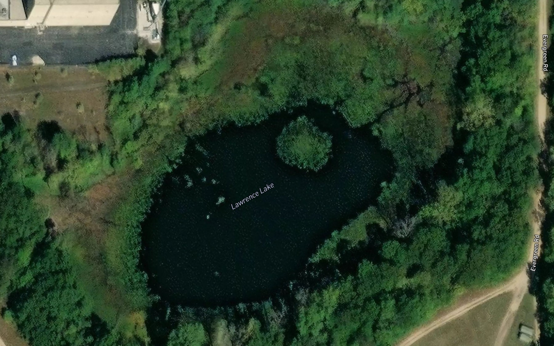 Satellite map of the Lawrence Lake