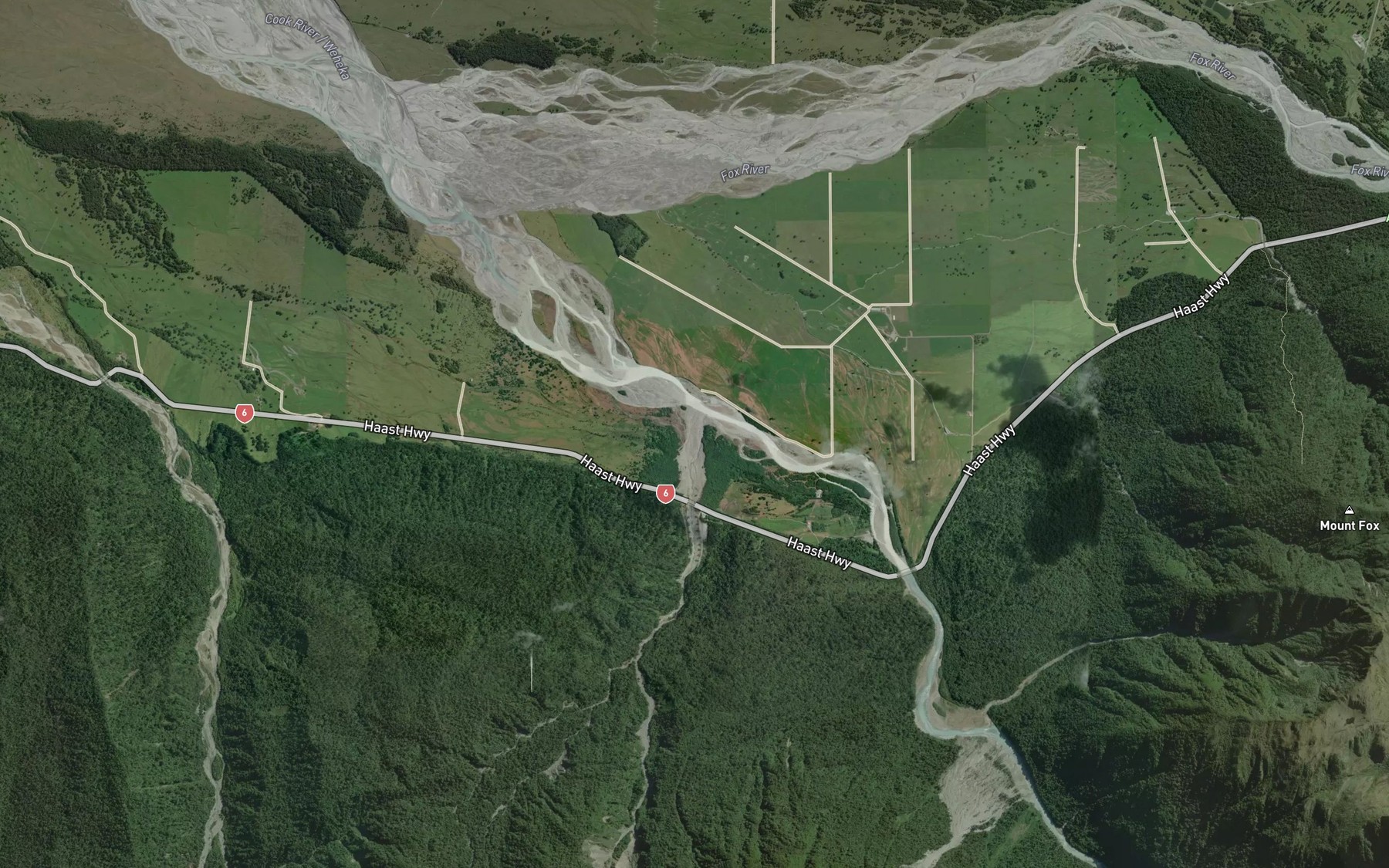 Satellite map of the Bullock Creek (upper section)