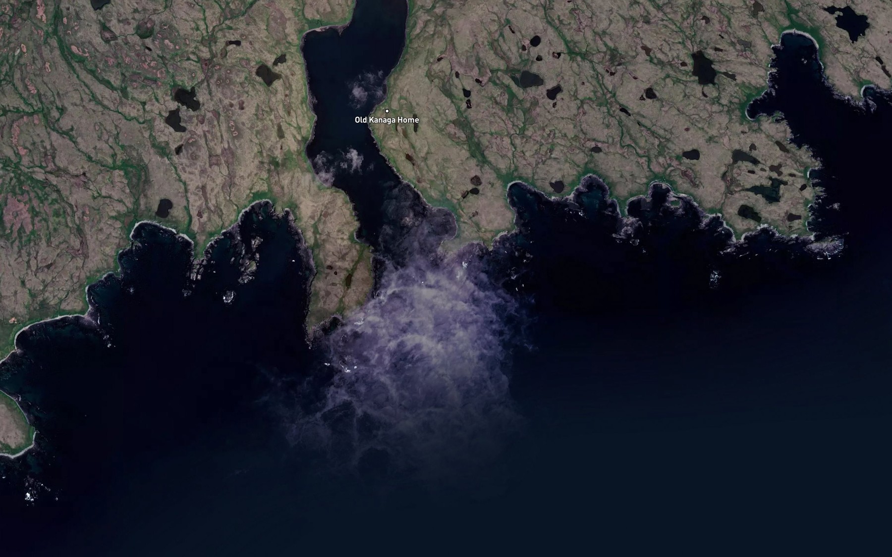 Satellite map of the Kayak Cove