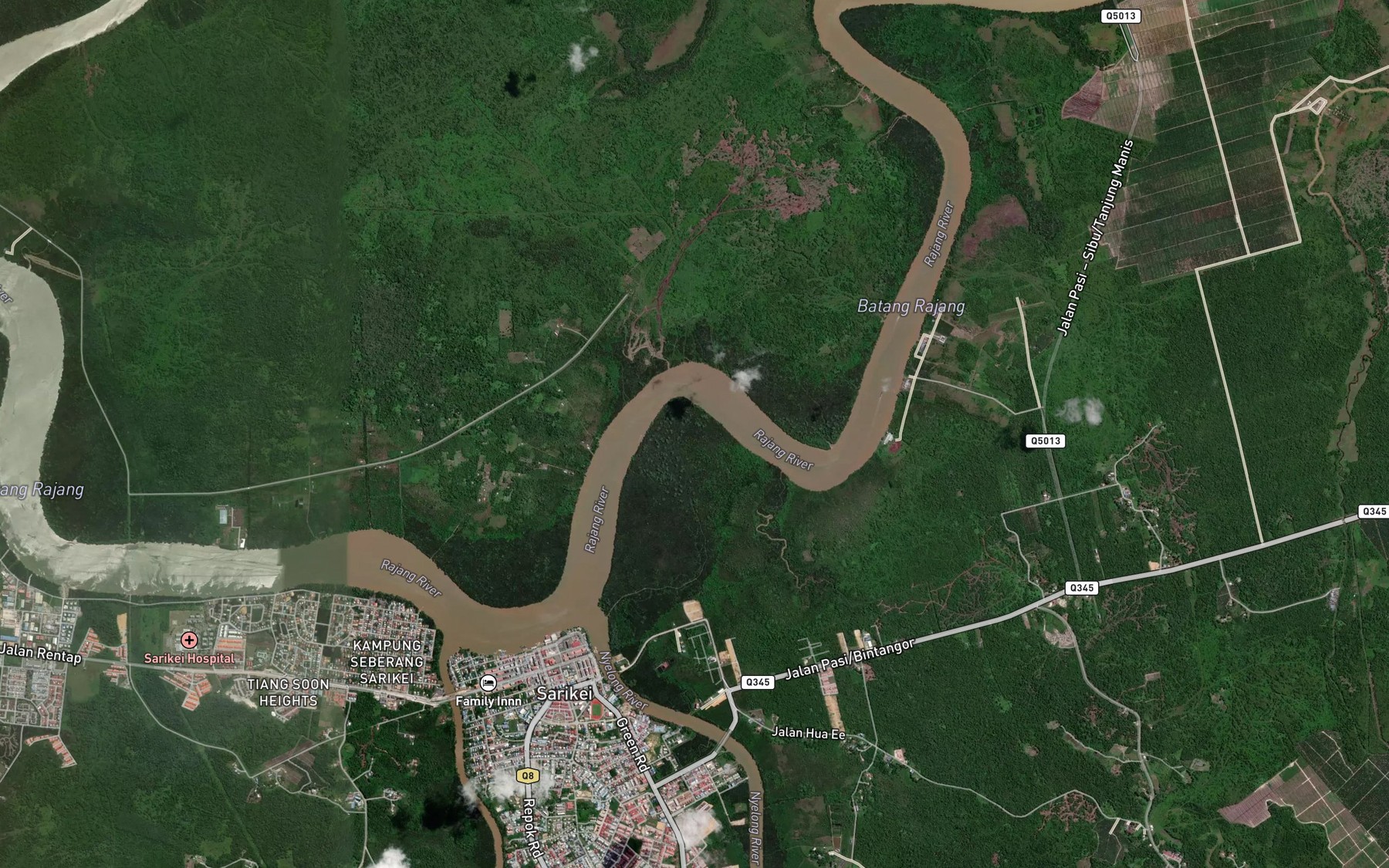 Satellite map of the Sungai Pasi Ilir
