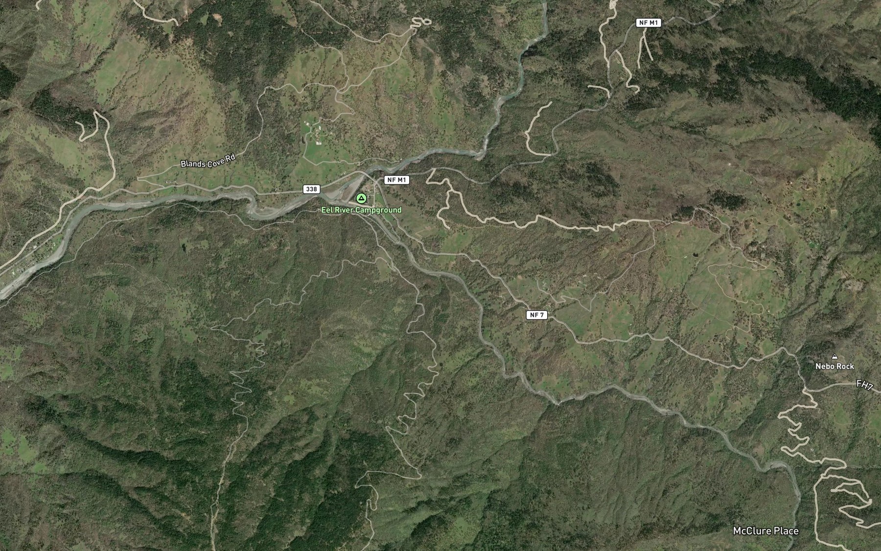Satellite map of the Van Horn Creek