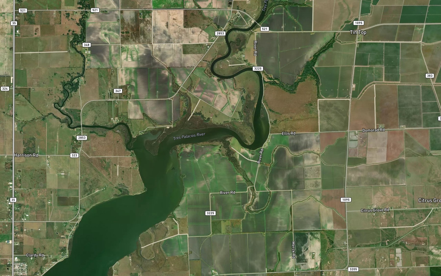 Satellite map of the Willow Dam Slough