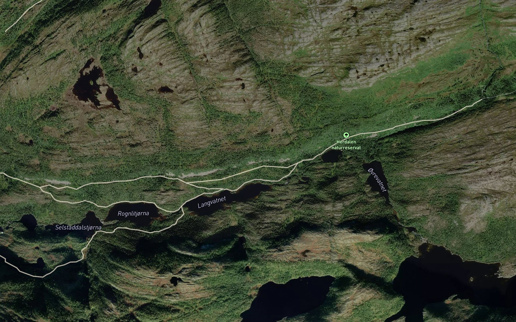 Satellite map of the Langvassbekken
