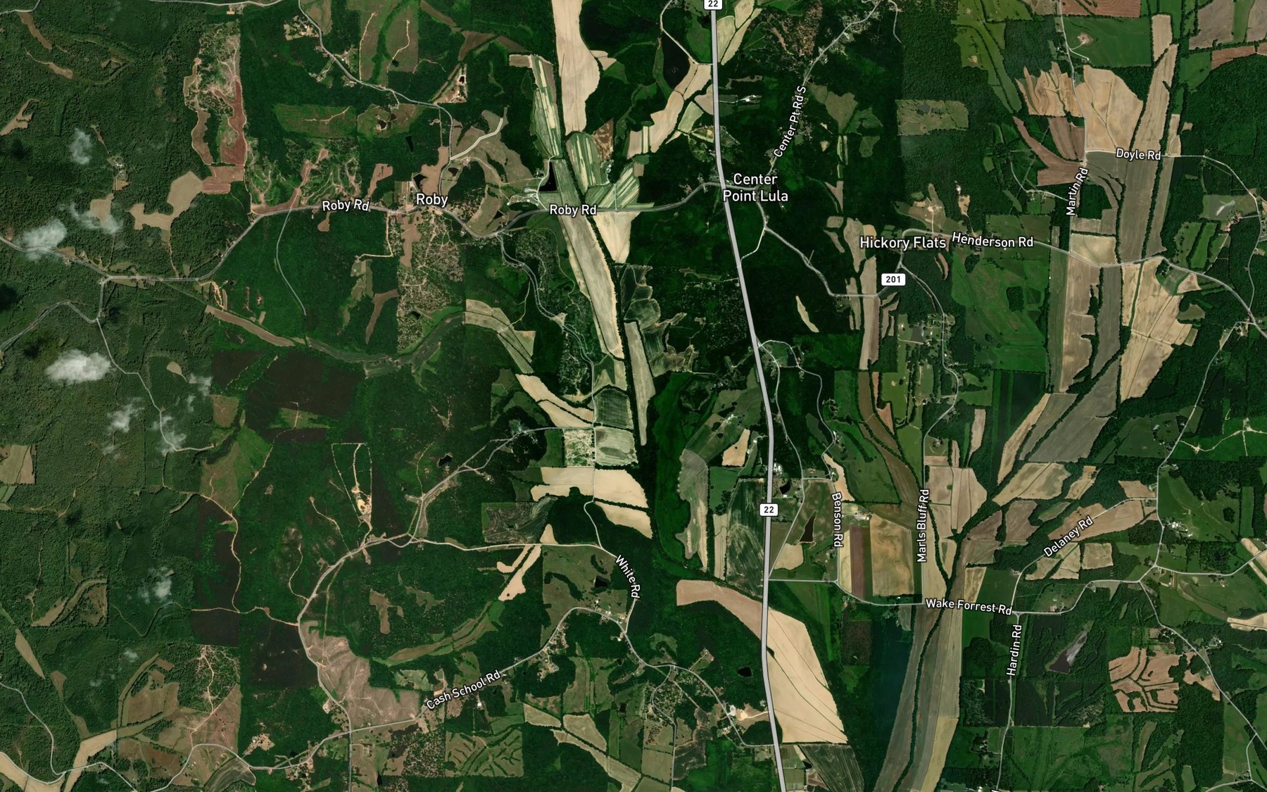 Satellite map of the Threemile Creek