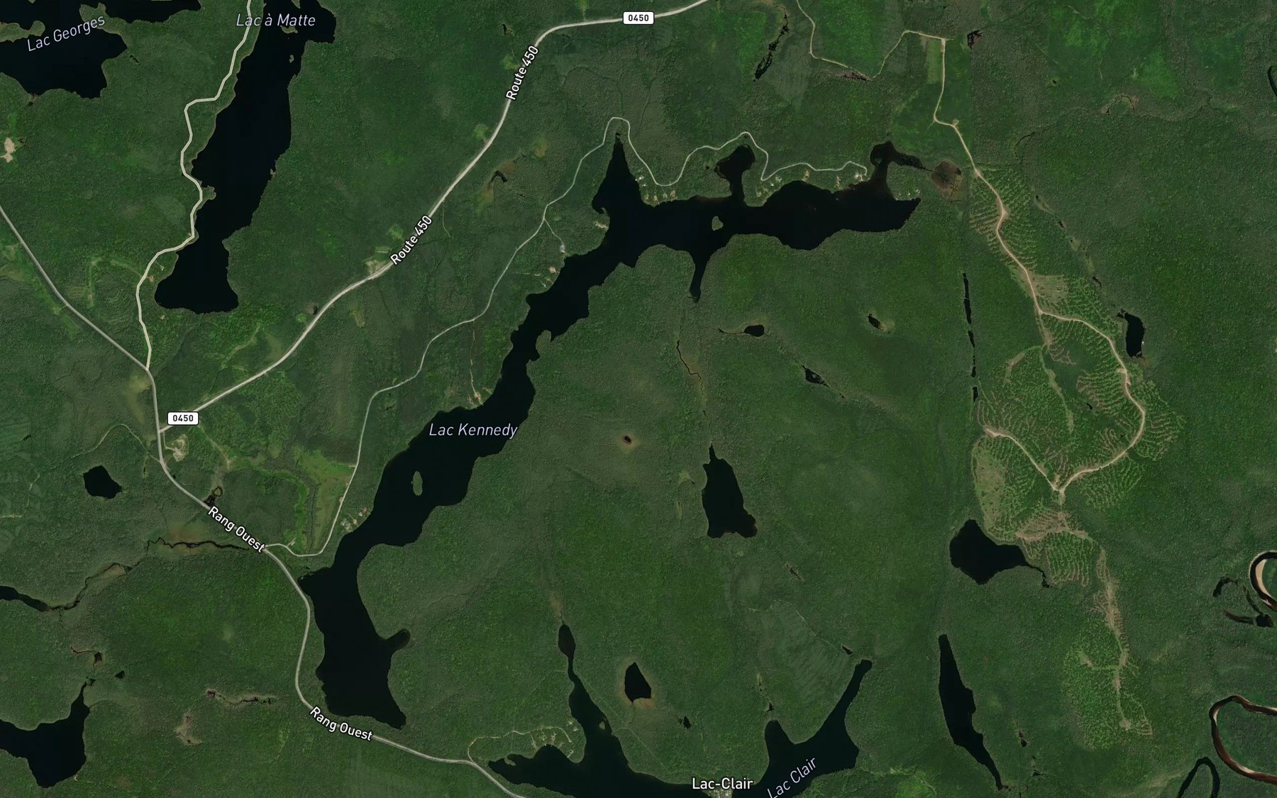 Satellite map of the Lac Castor