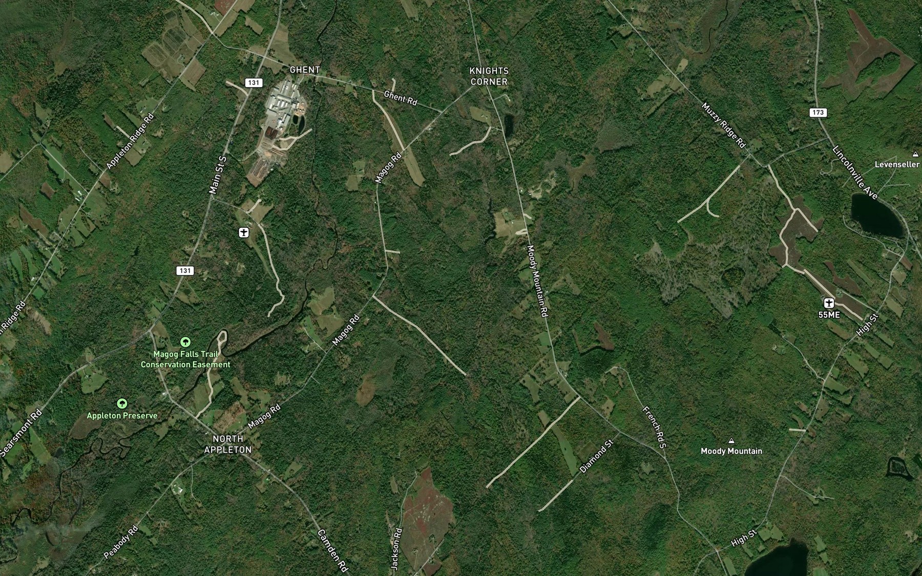Satellite map of the Black Brook