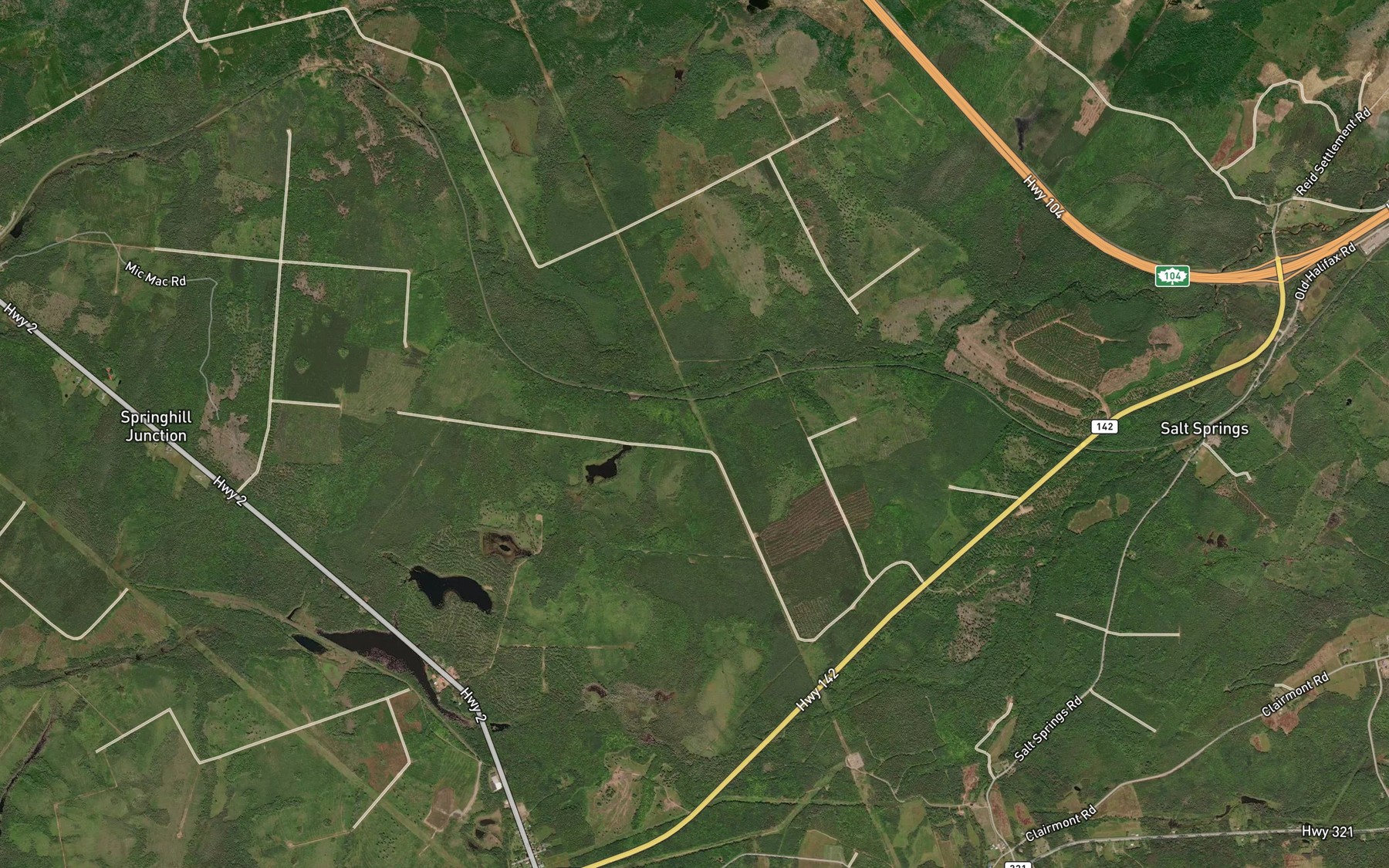 Satellite map of the Poole Creek