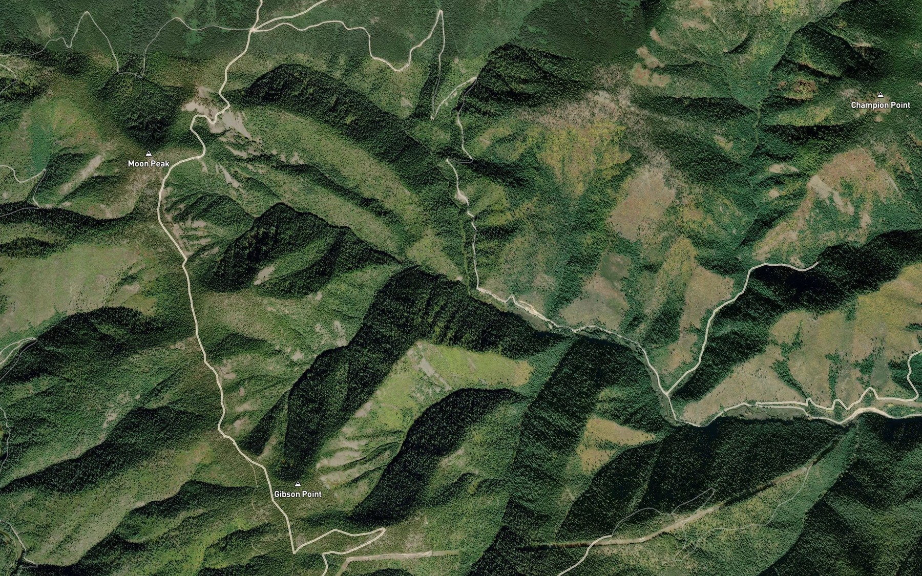 Satellite map of the Callahan Creek