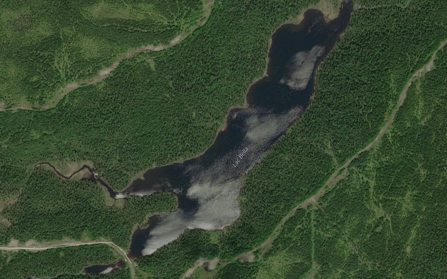 Satellite map of the Lac Bella