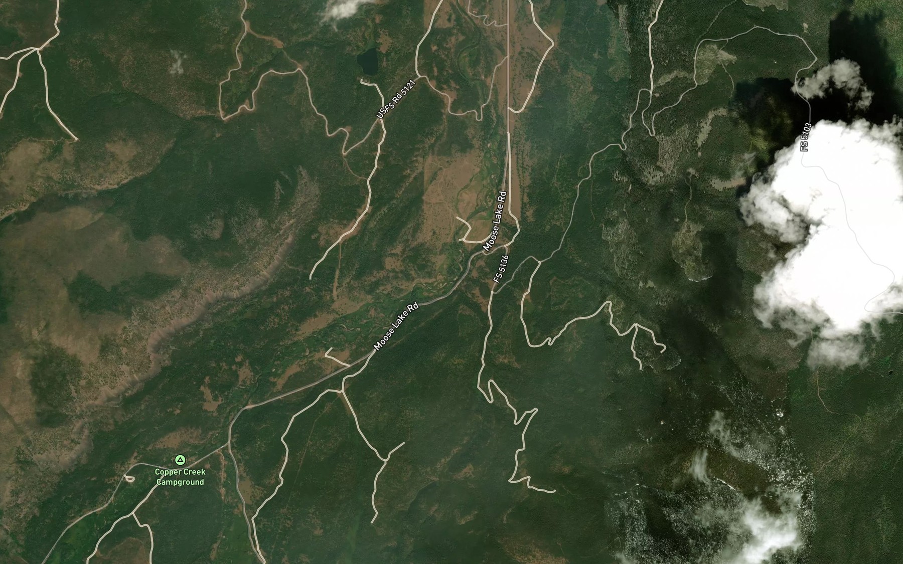 Satellite map of the Placer Creek