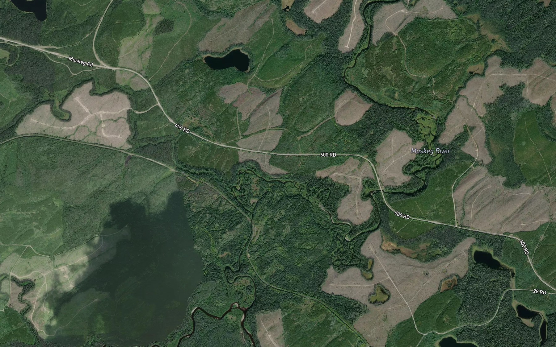Satellite map of the Mossvale Creek