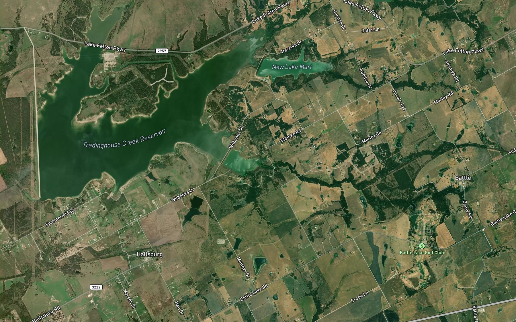Satellite map of the Riggs Creek