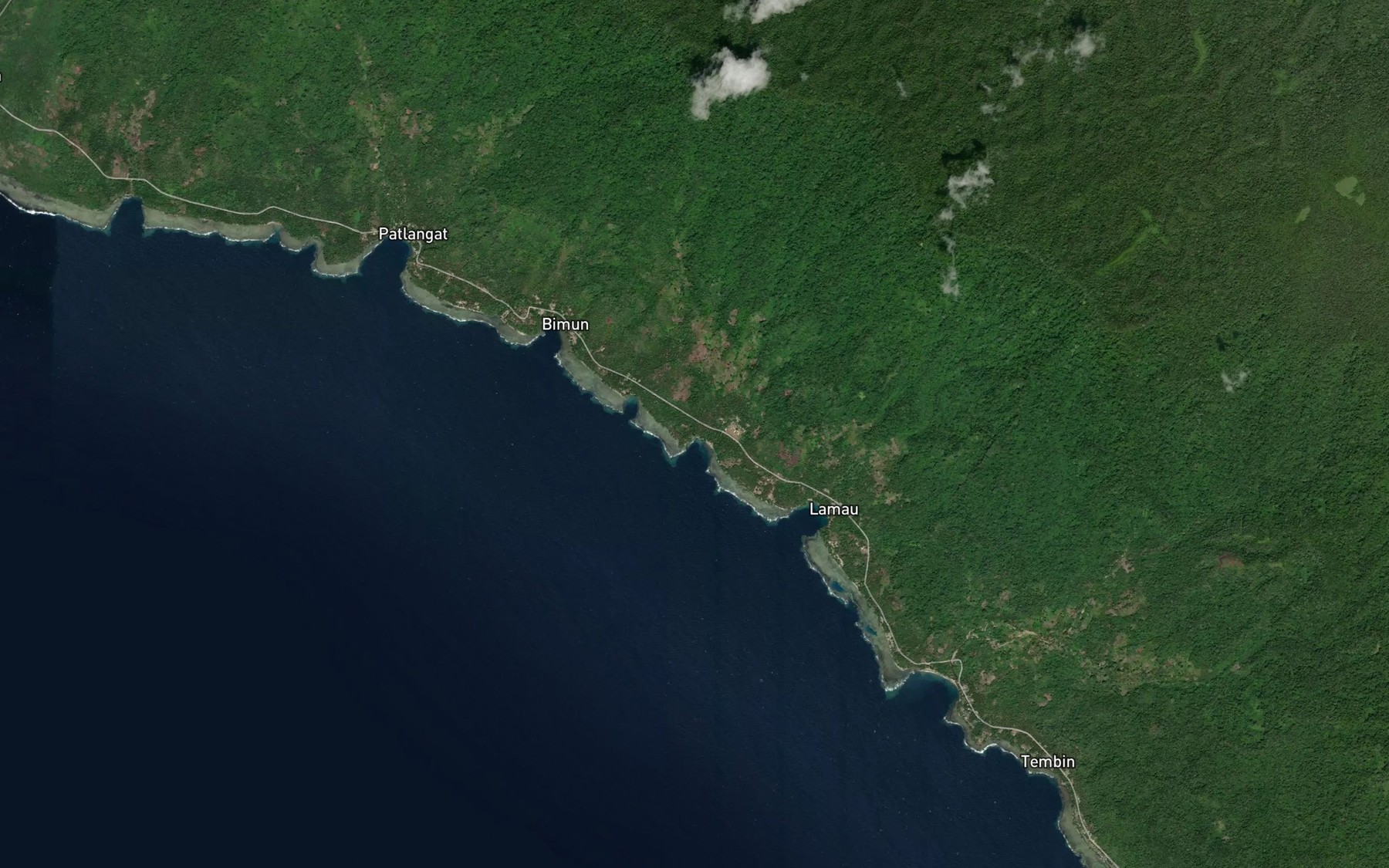 Satellite map of the Manumbei River
