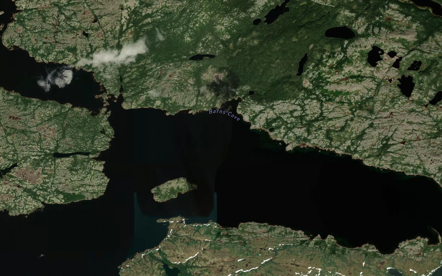 Satellite map of the Barns Cove