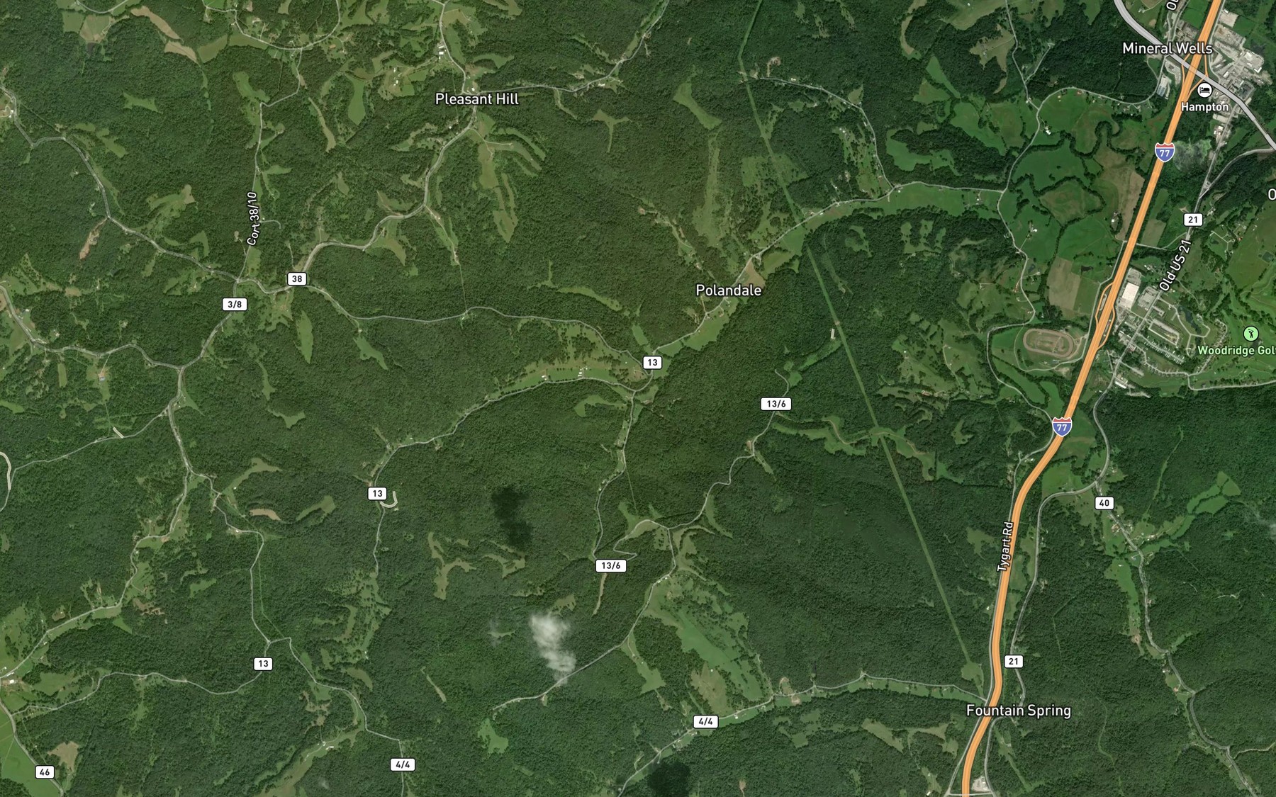 Satellite map of the Green Valley Run