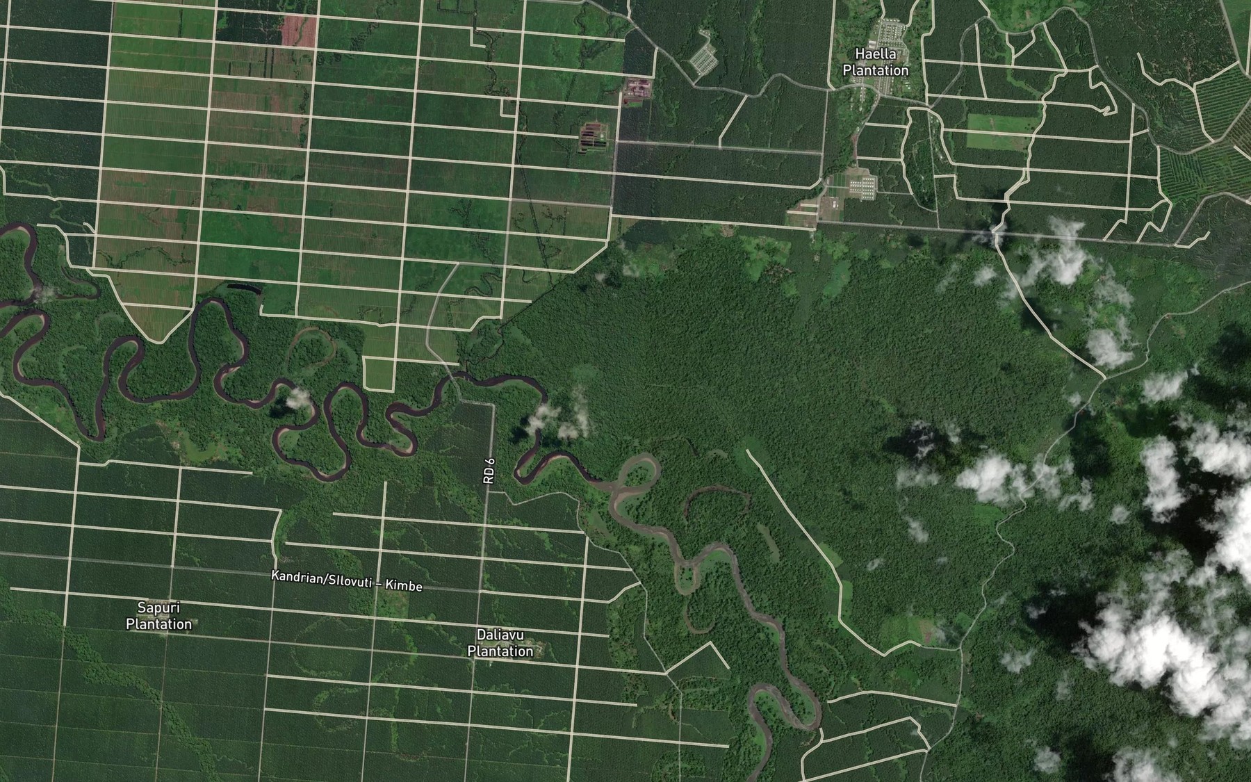 Satellite map of the Matoro Creek