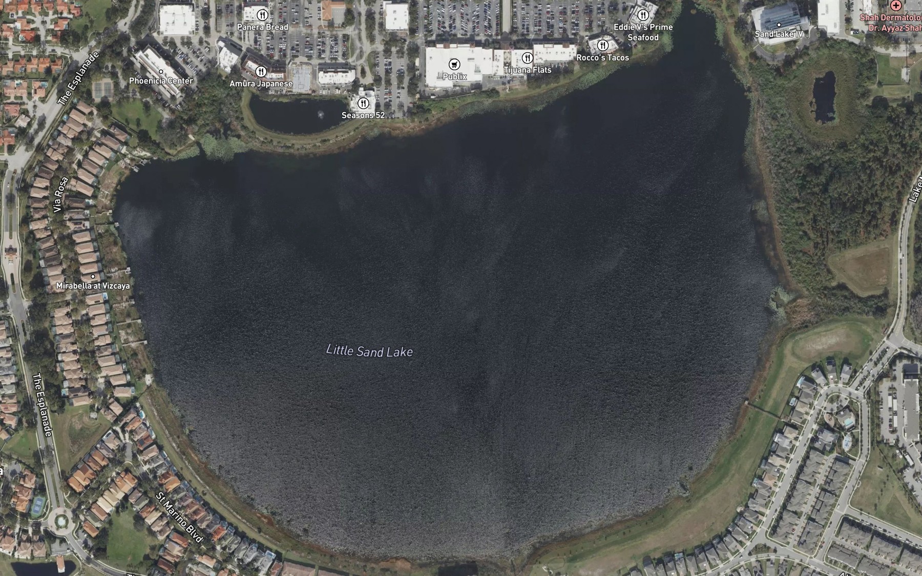 Satellite map of the Little Sand Lake