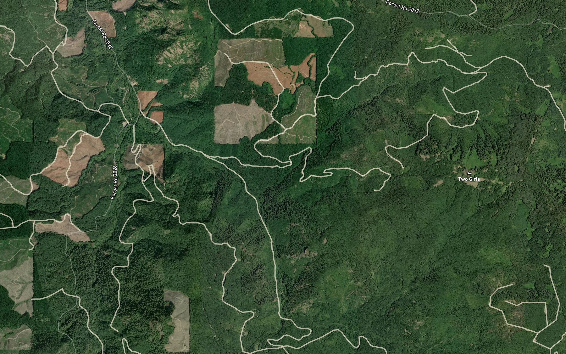 Satellite map of the Wet Horse Creek