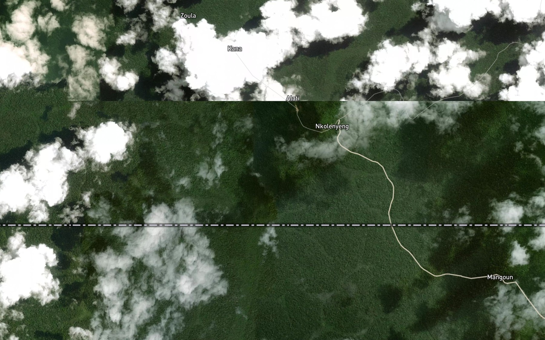Satellite map of the Nyora