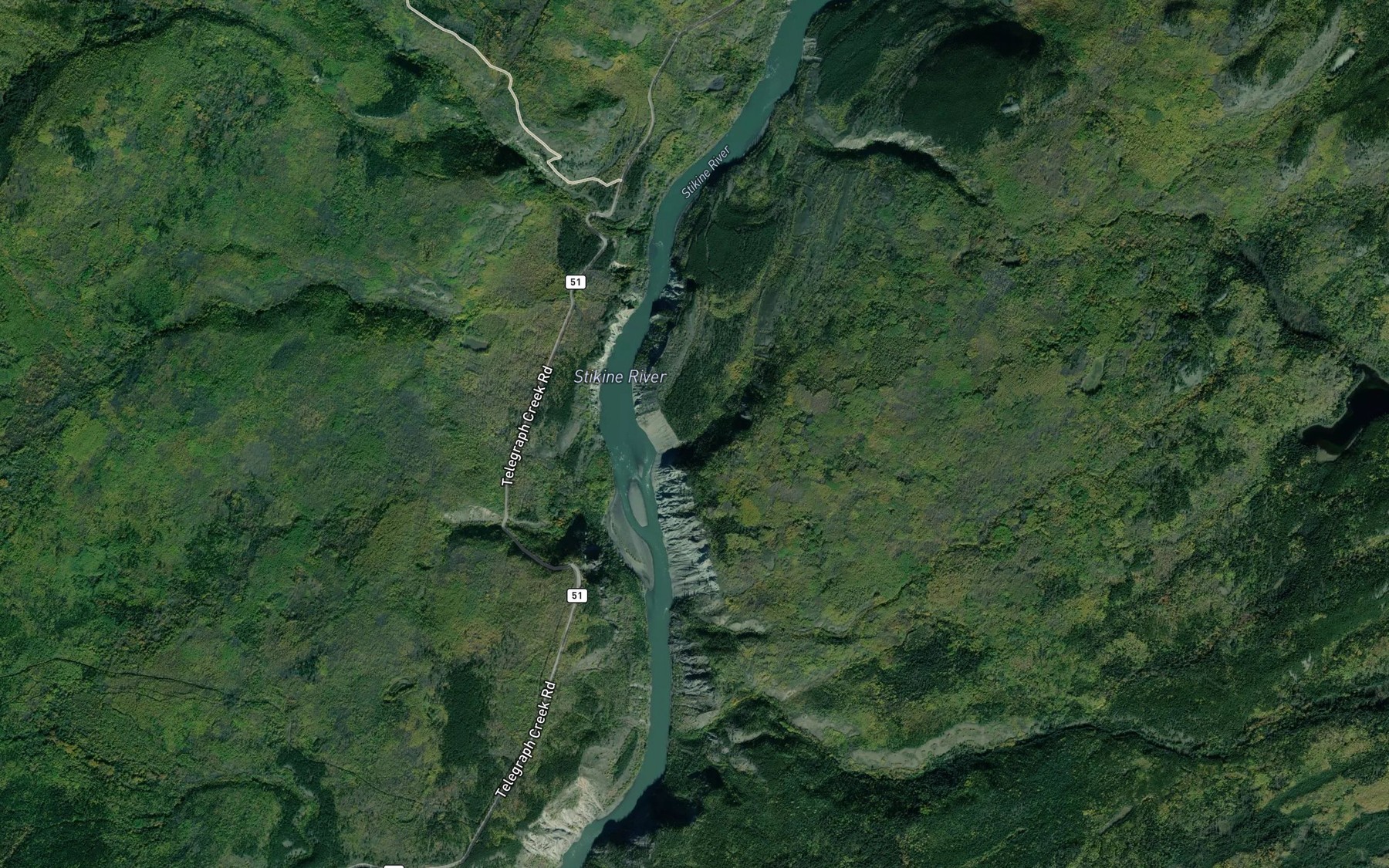 Satellite map of the Ned Shears Creek