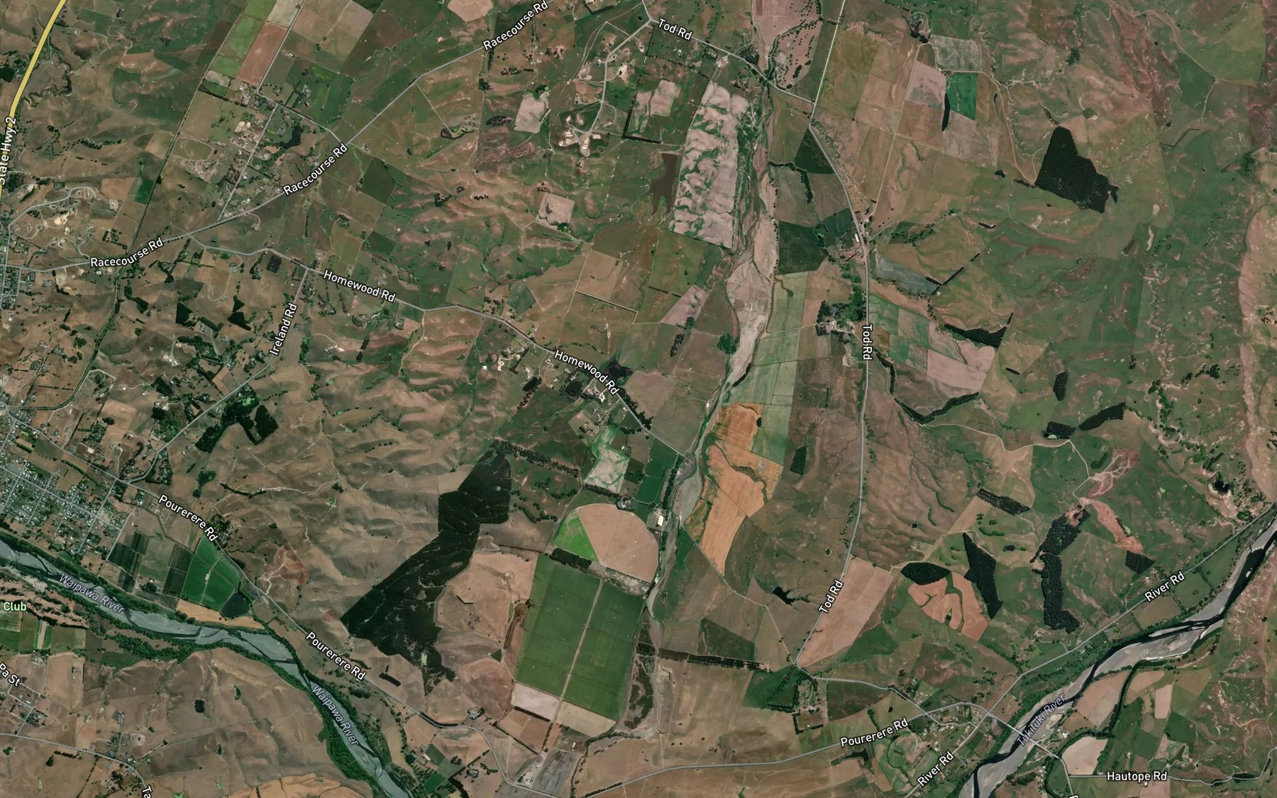Satellite map of the Old Bed of Waipawa River
