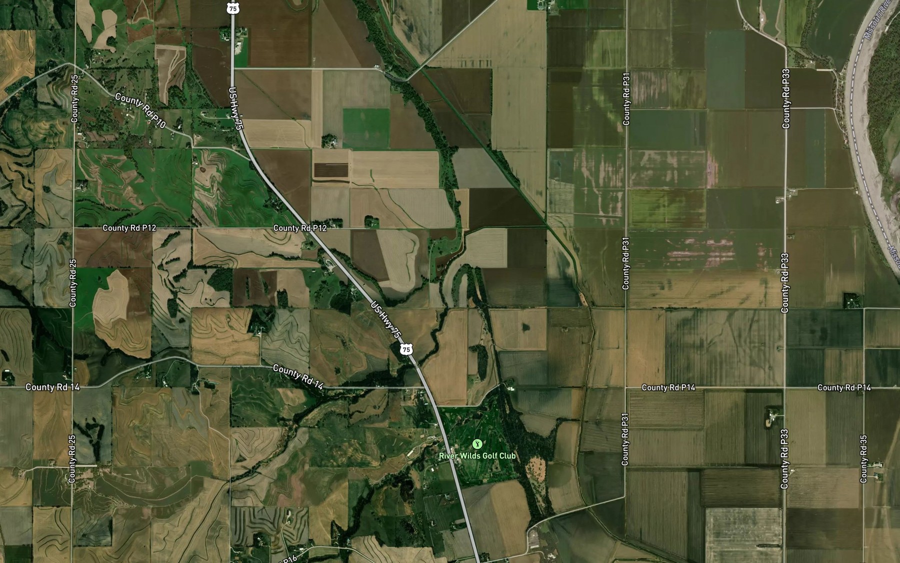Satellite map of the Lippincott Creek