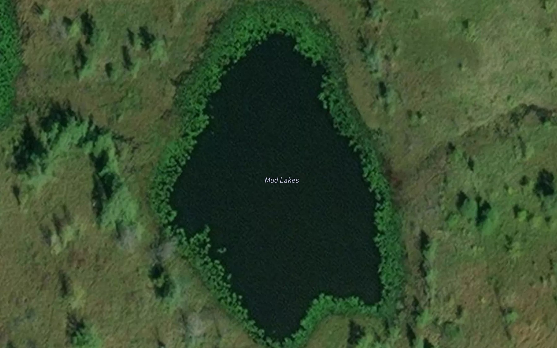 Satellite map of the Mud Lakes