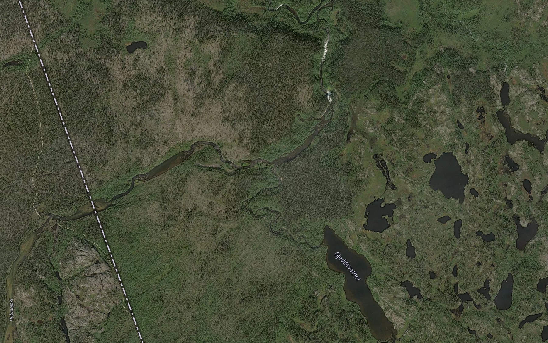 Satellite map of the Gjeddevasselva