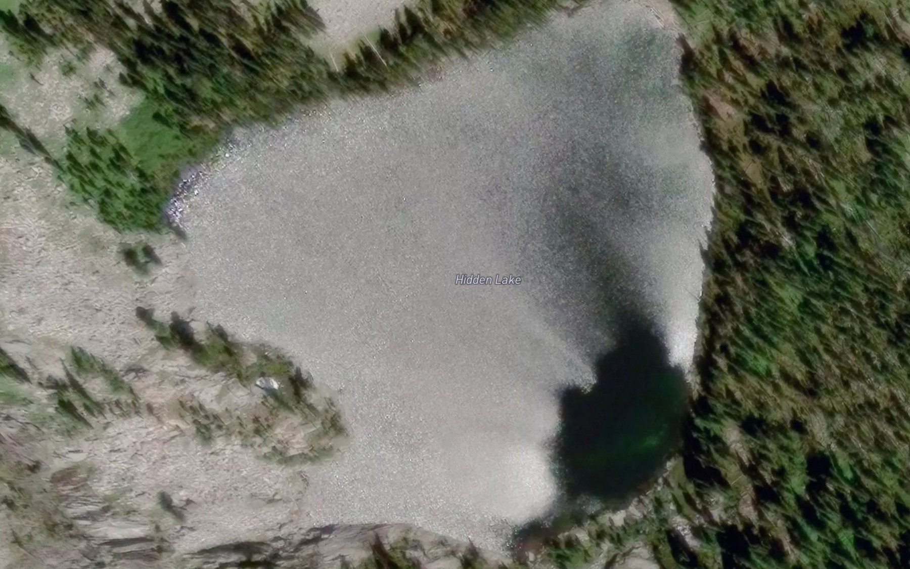 Satellite map of the Hidden Lake