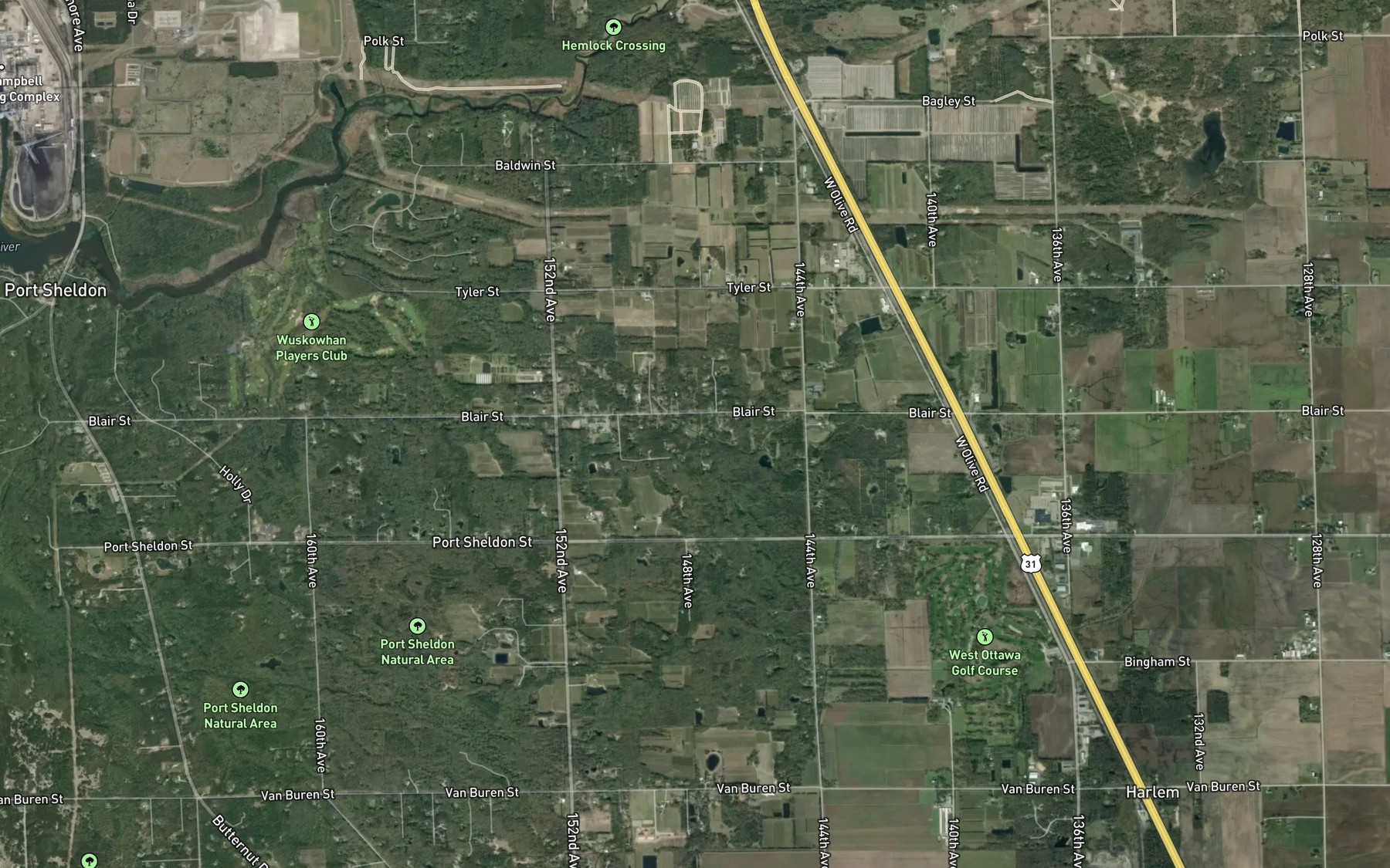 Satellite map of the Post Drain
