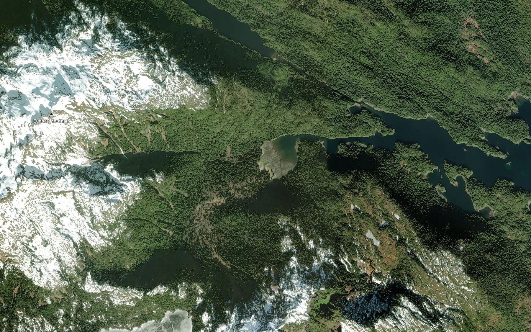 Satellite map of the Aiken Creek