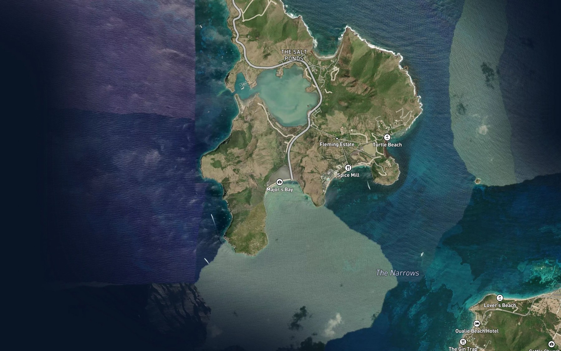 Satellite map of the Major's Bay Pond