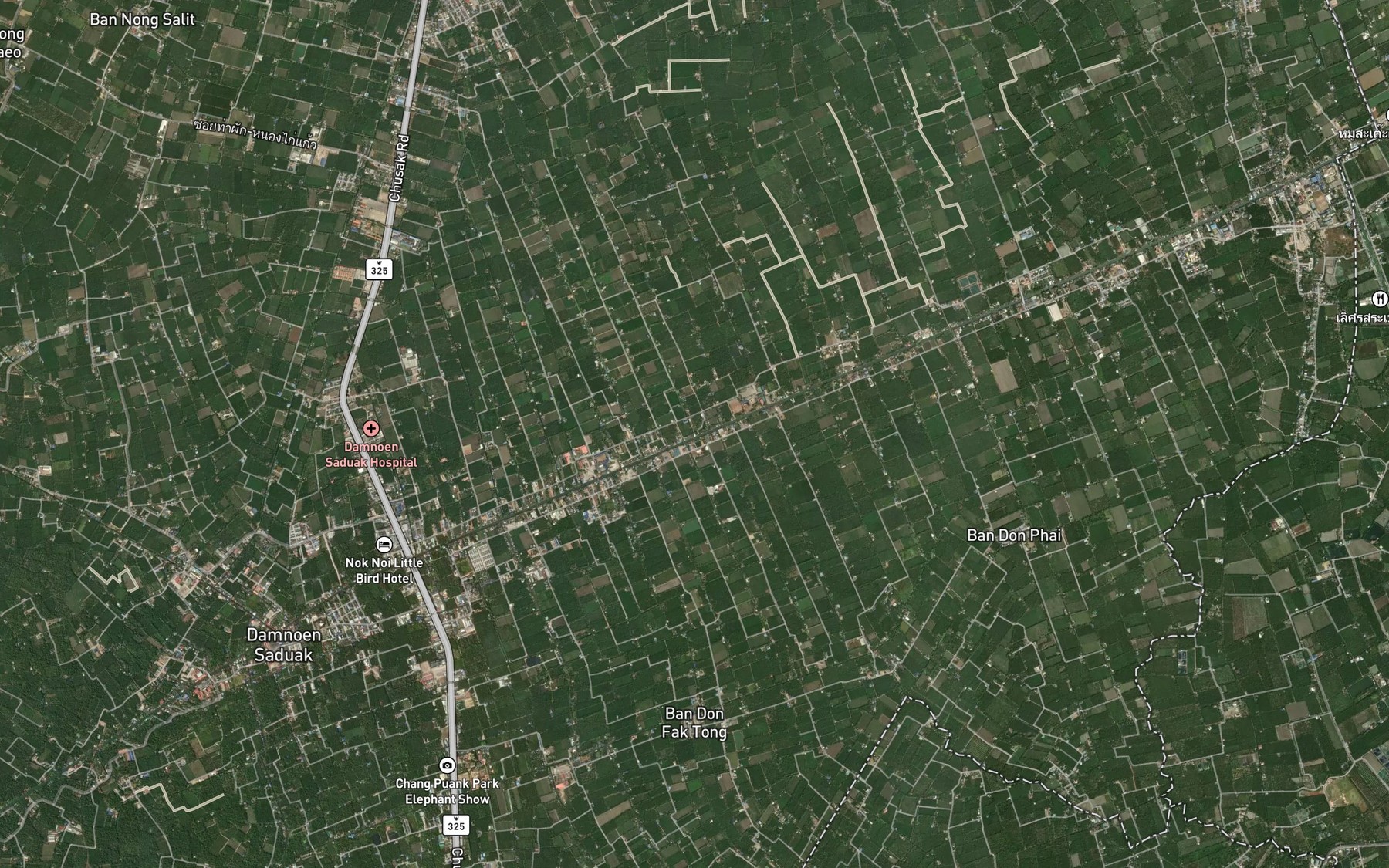 Satellite map of the Khlong Nok Krachok