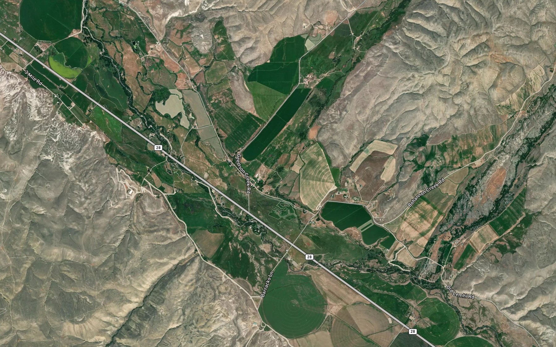 Satellite map of the Geertson Creek