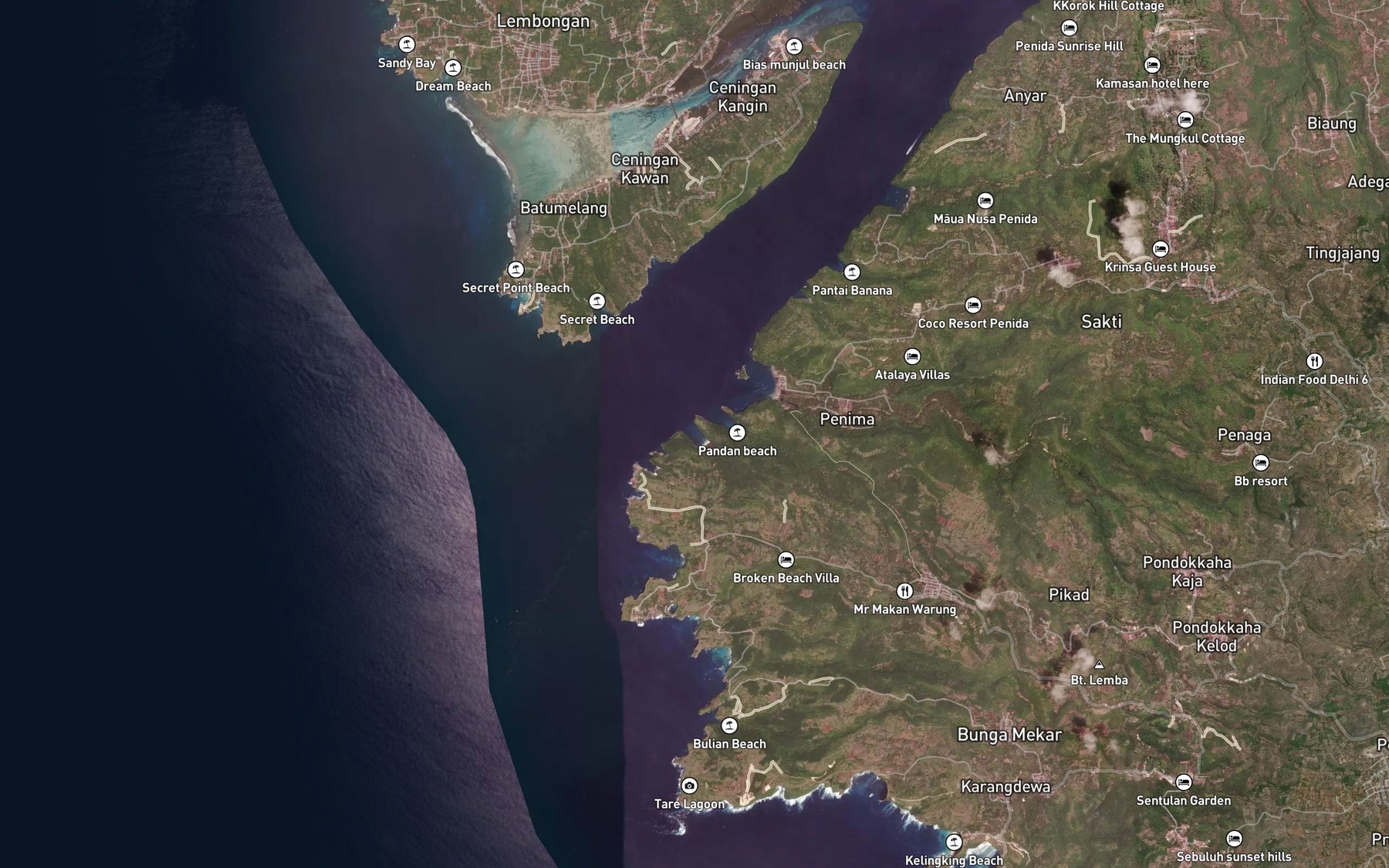 Satellite map of the Teluk Payung