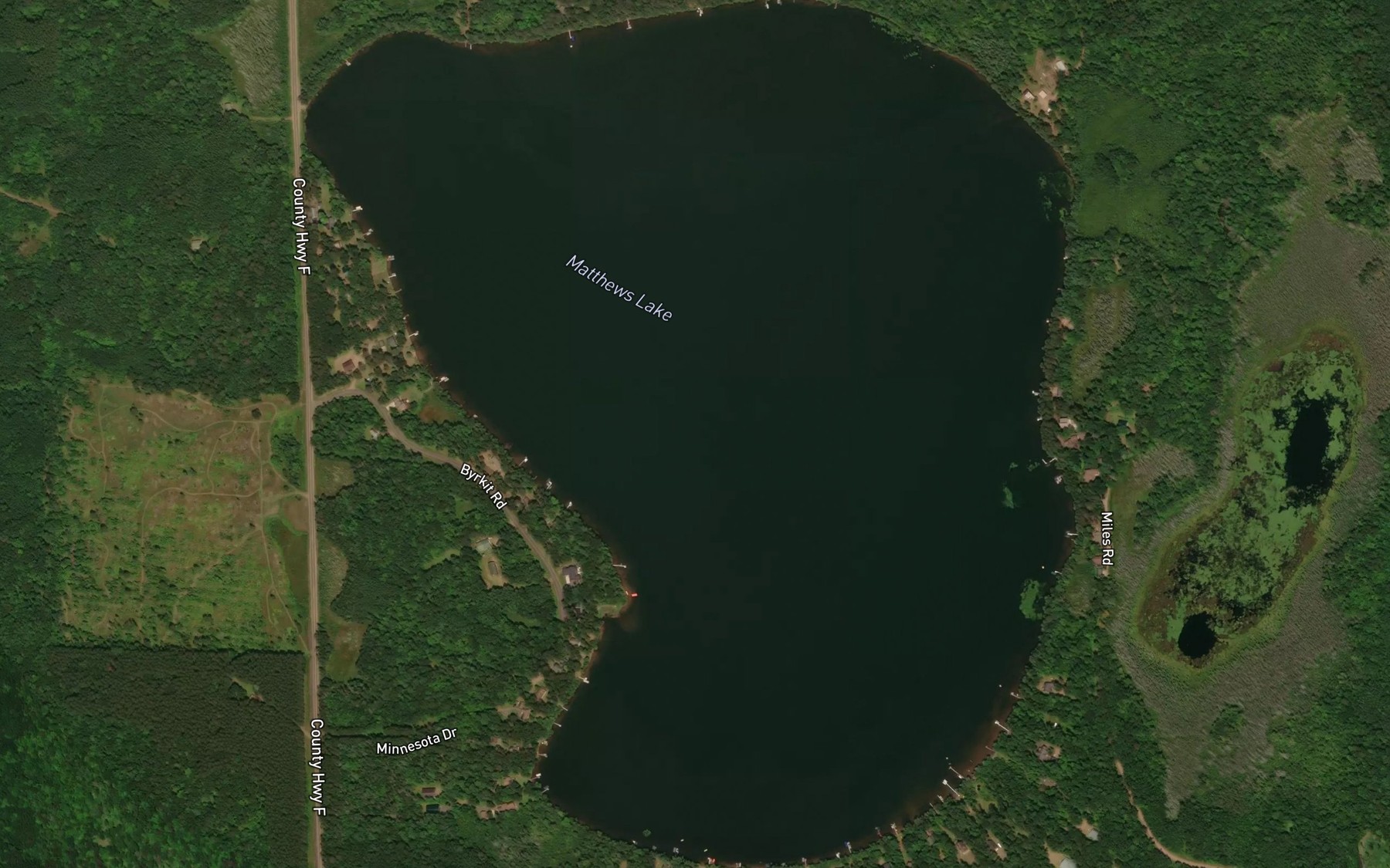 Satellite map of the Matthews Lake