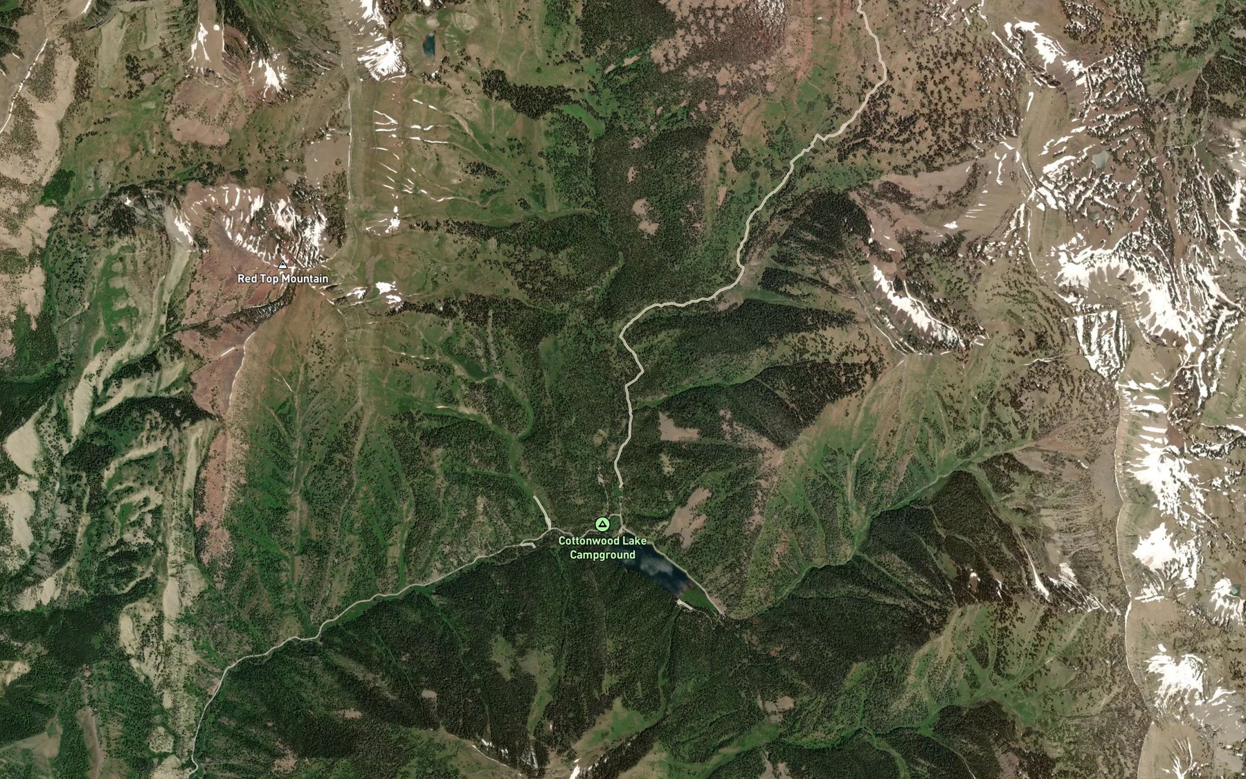 Satellite map of the Trail Fork