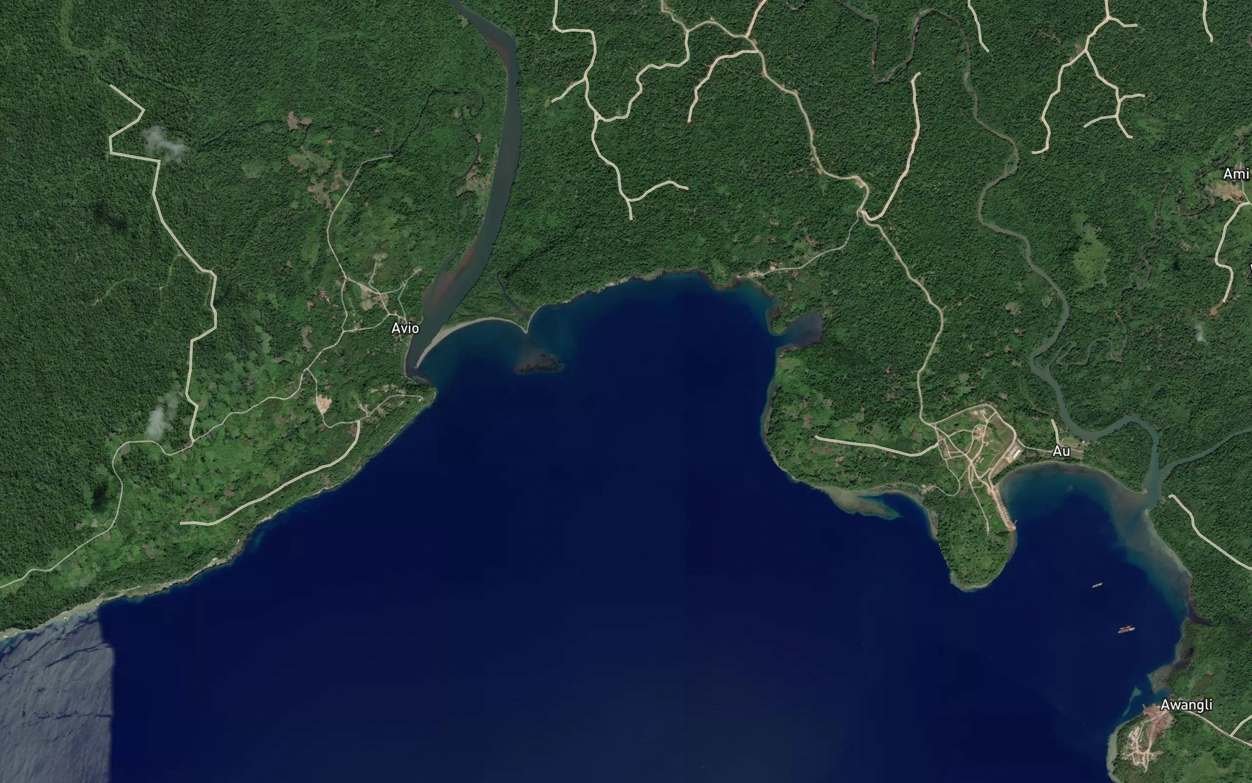 Satellite map of the Awio Bay