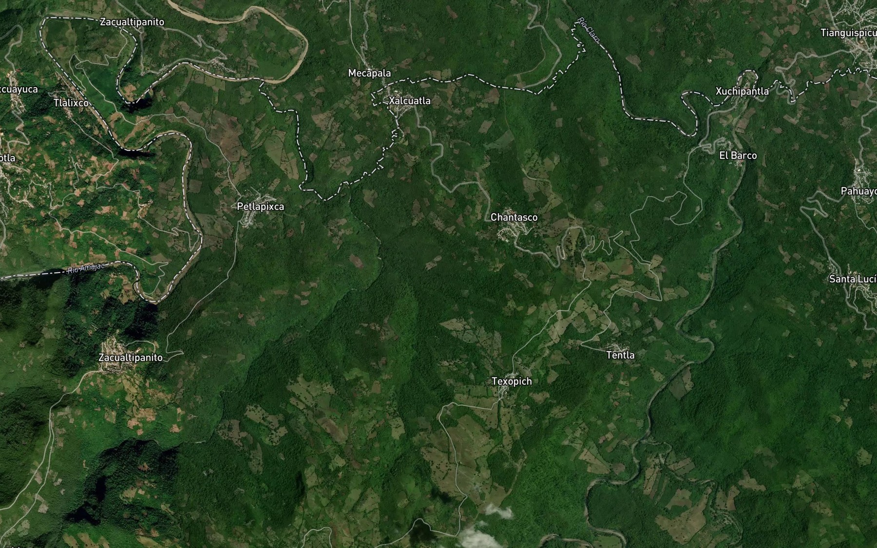 Satellite map of the Barranca Nahualatl