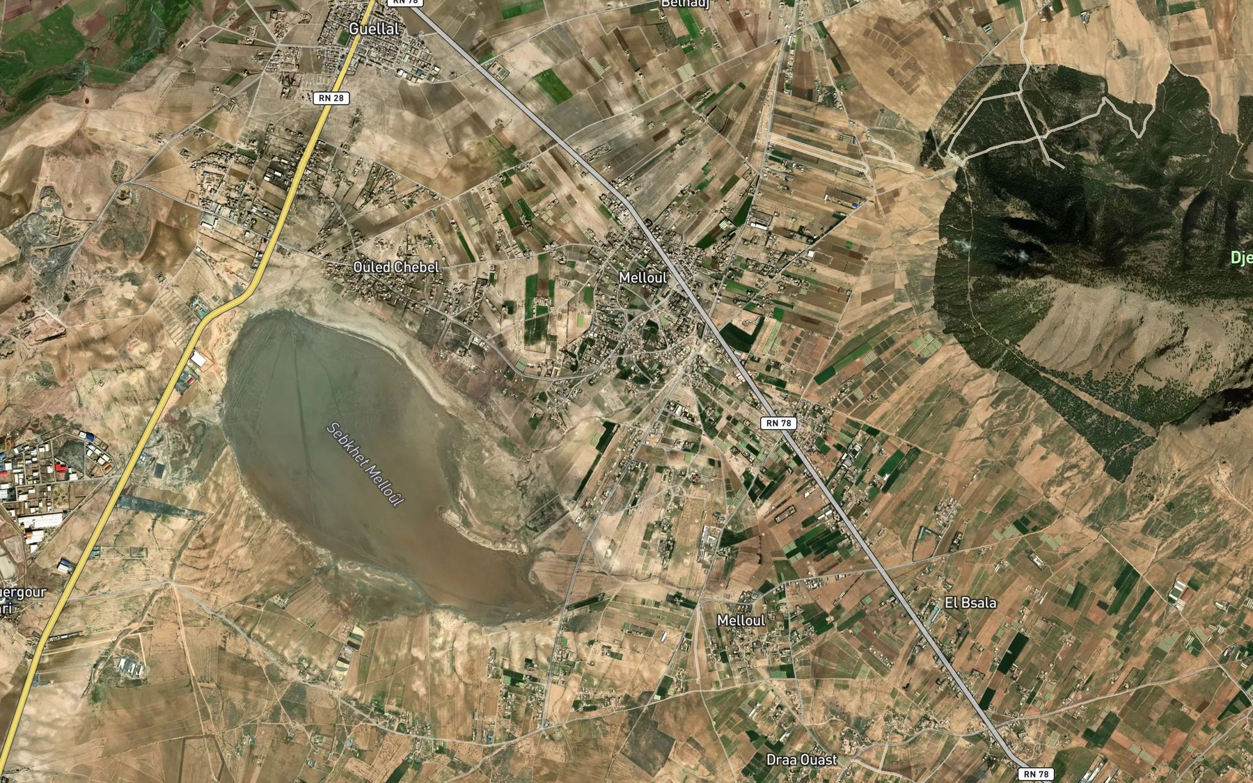 Satellite map of the 'Ain Melloul