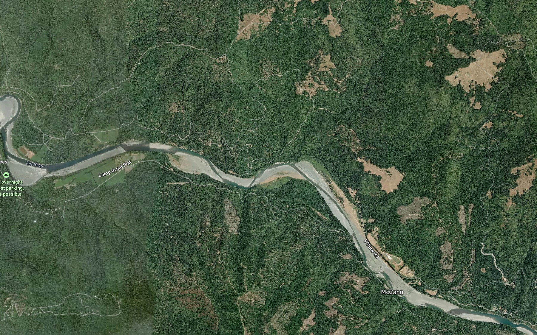 Satellite map of the Kapple Creek