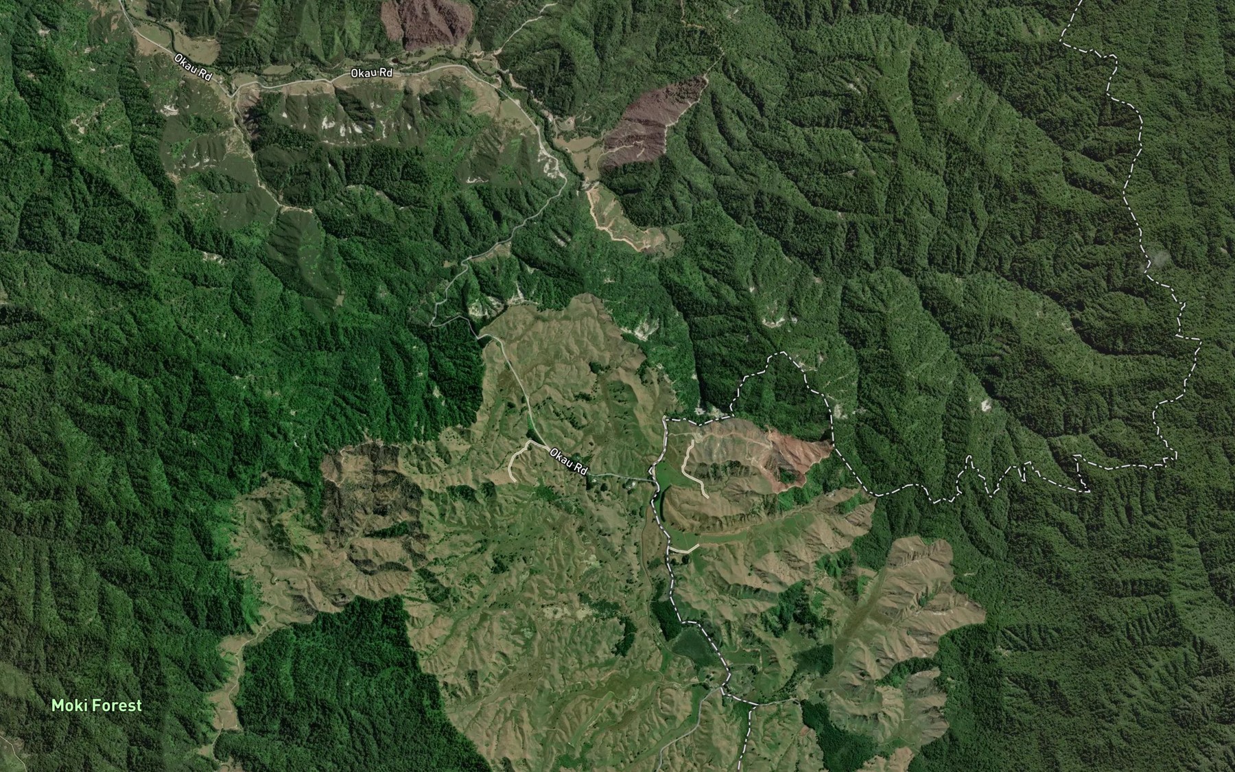 Satellite map of the Mount Damper Falls