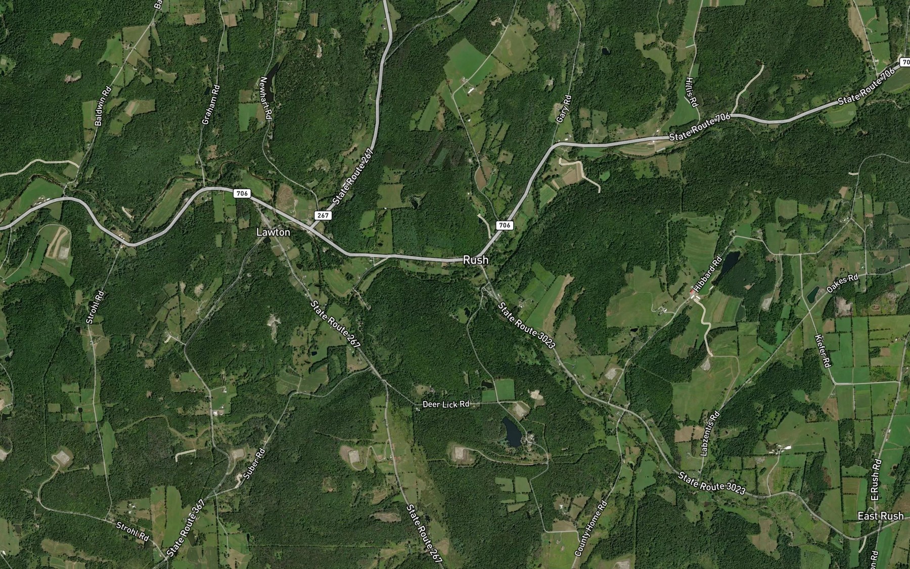 Satellite map of the Elk Lake Stream