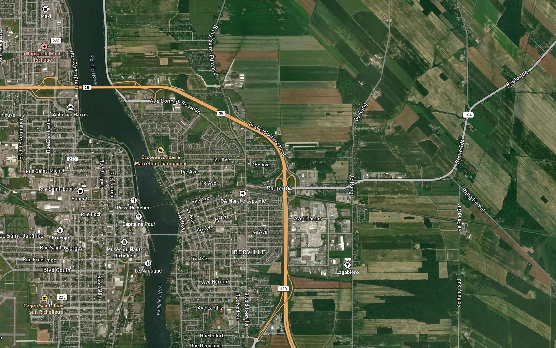 Satellite map of the Ruisseau Beauregard