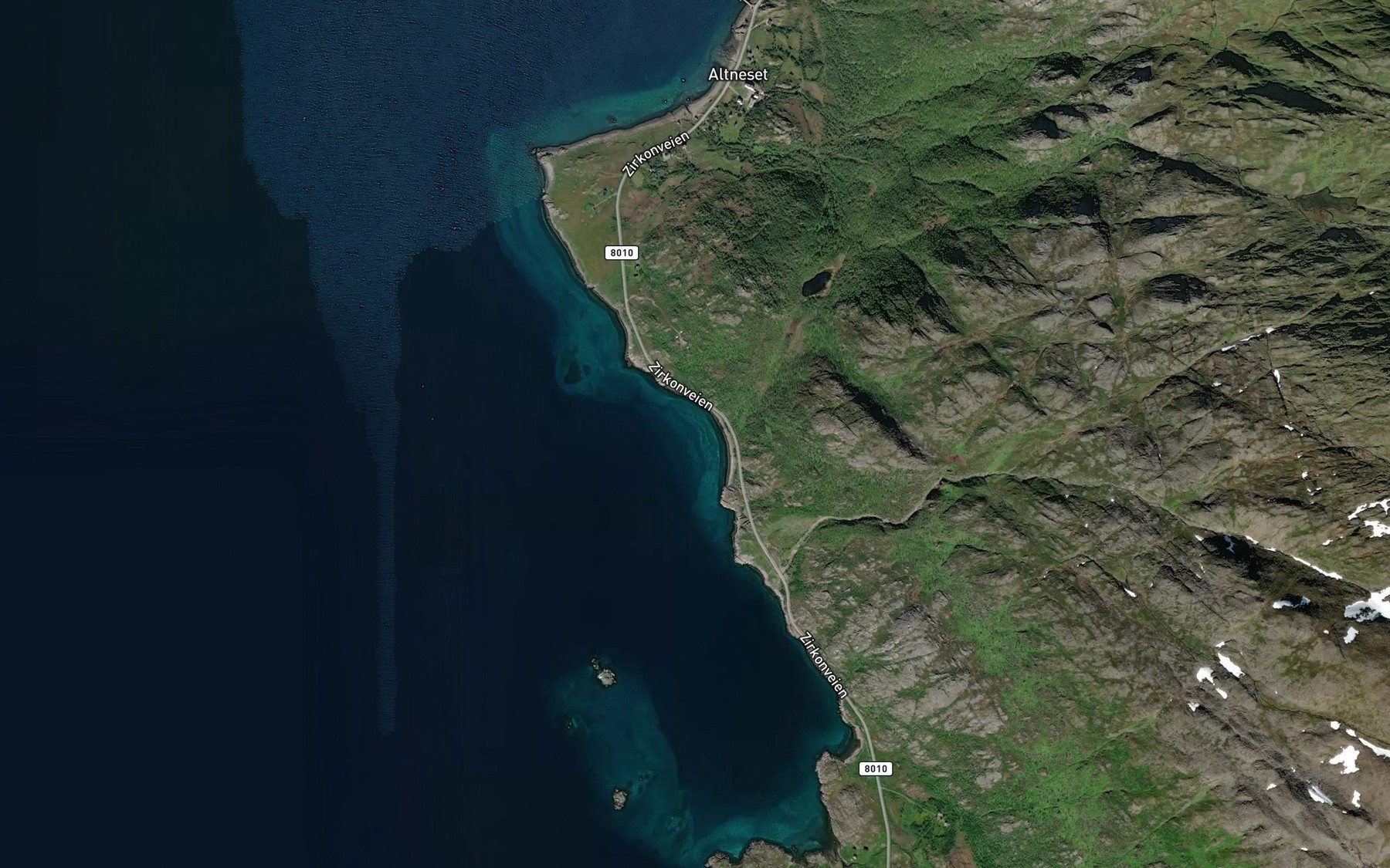 Satellite map of the Skjavikbukta