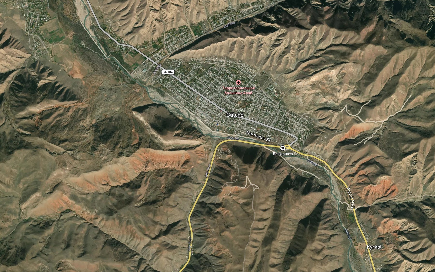 Satellite map of the Gul'cha