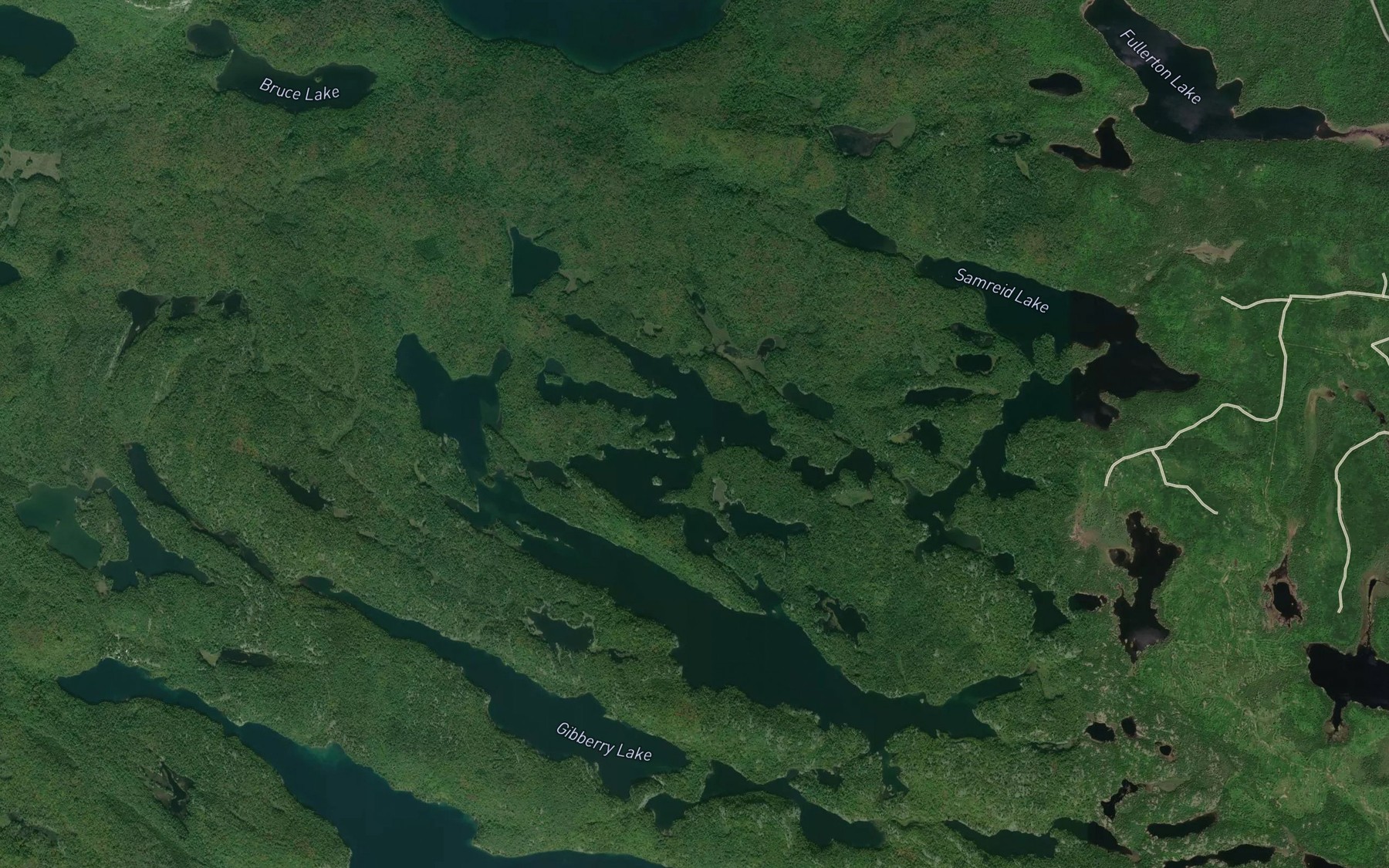 Satellite map of the Bobowash Lake