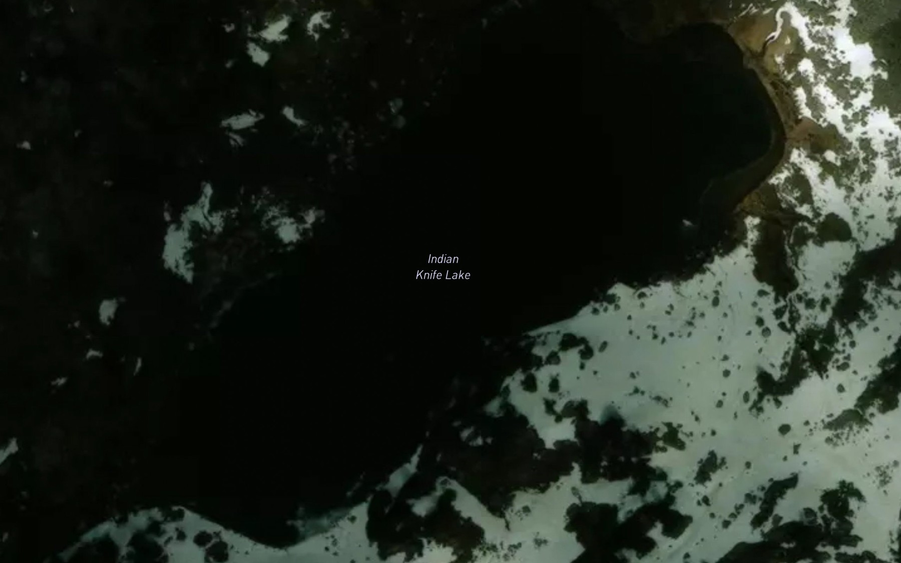Satellite map of the Indian Knife Lake